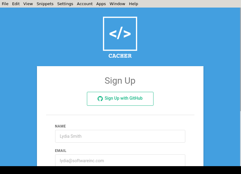Screenshot of Cacher