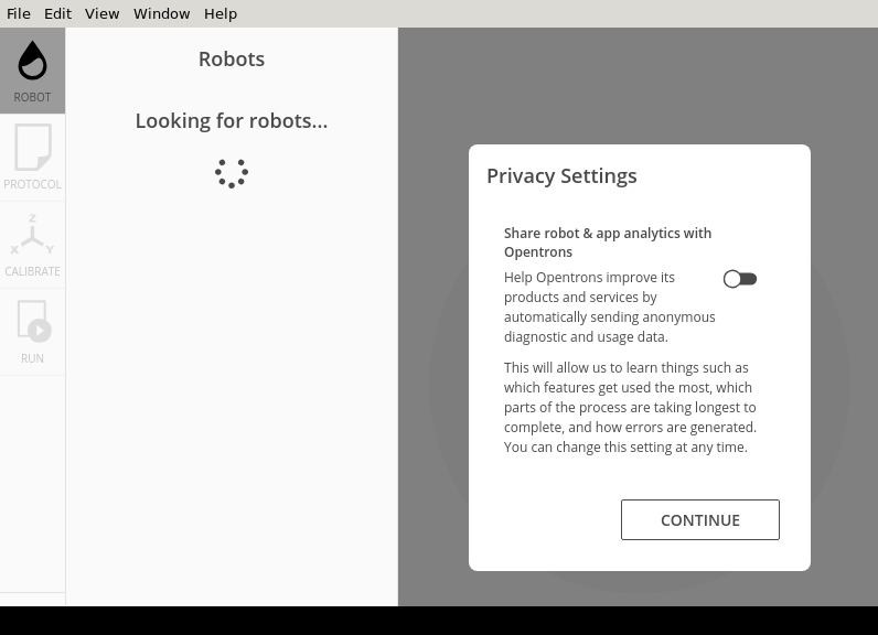 Screenshot of Opentrons