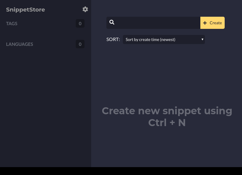 Screenshot of SnippetStore