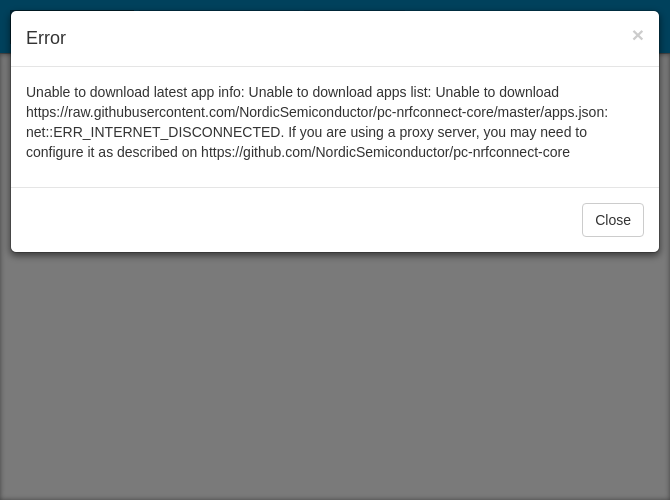 Screenshot of nRF_Connect