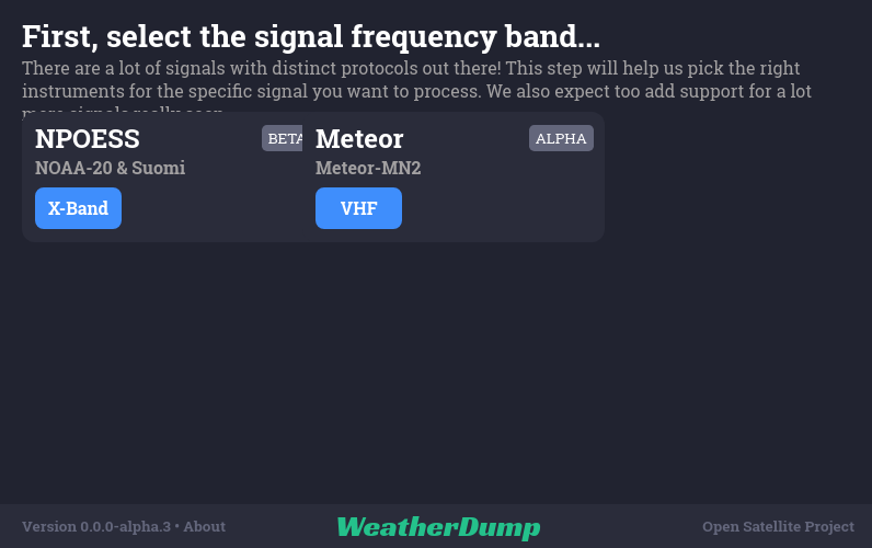 Screenshot of weatherdump